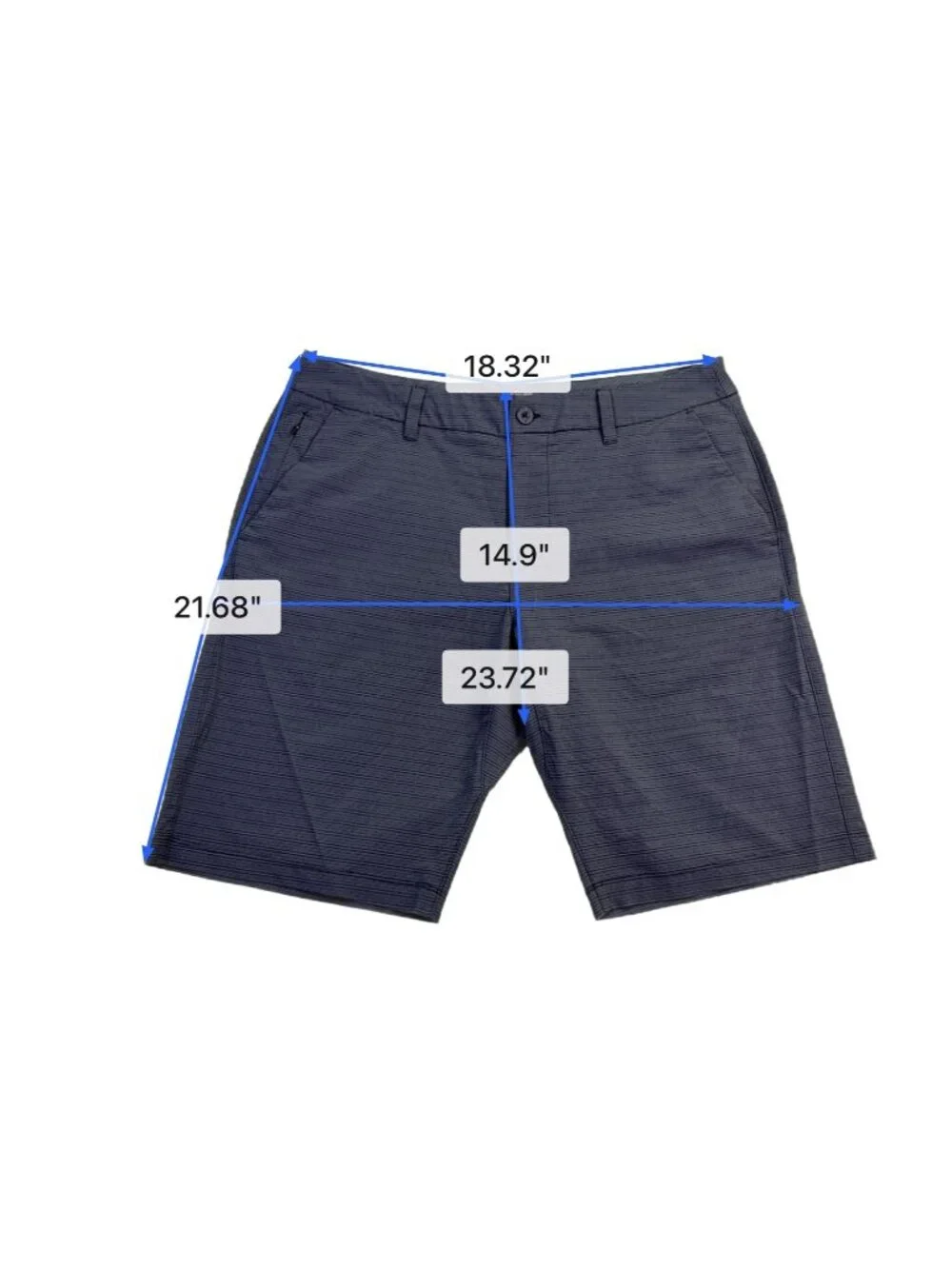 Hang Ten Mens Gray Striped Elastane Flat Front Shorts Size 36